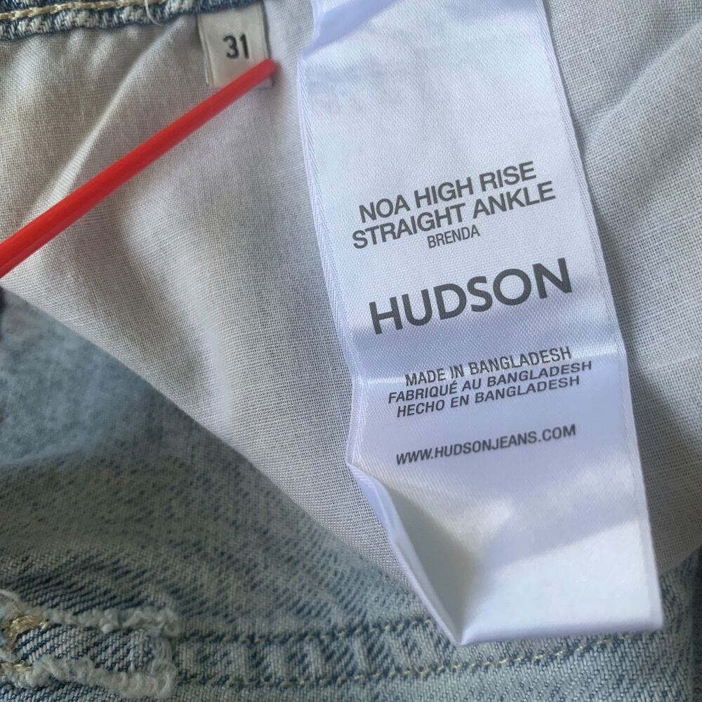 Hudson Women's Noa High Rise Straight Jeans Size 32 Light Wash Ankle NWT - Picture 15 of 15
